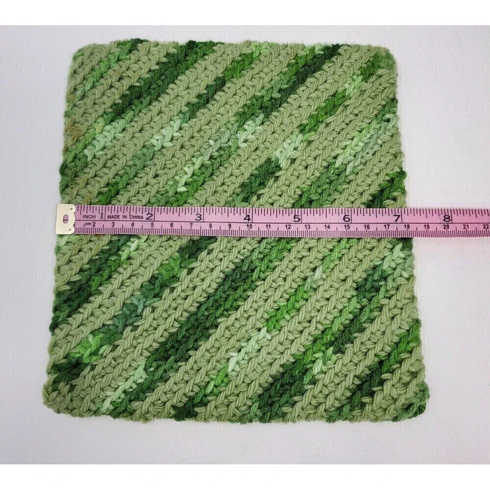 VINTAGE HANDMADE CROCHET POT HOLDER LOT OF 7 PINK GREEN BLUE 1970S 1980S